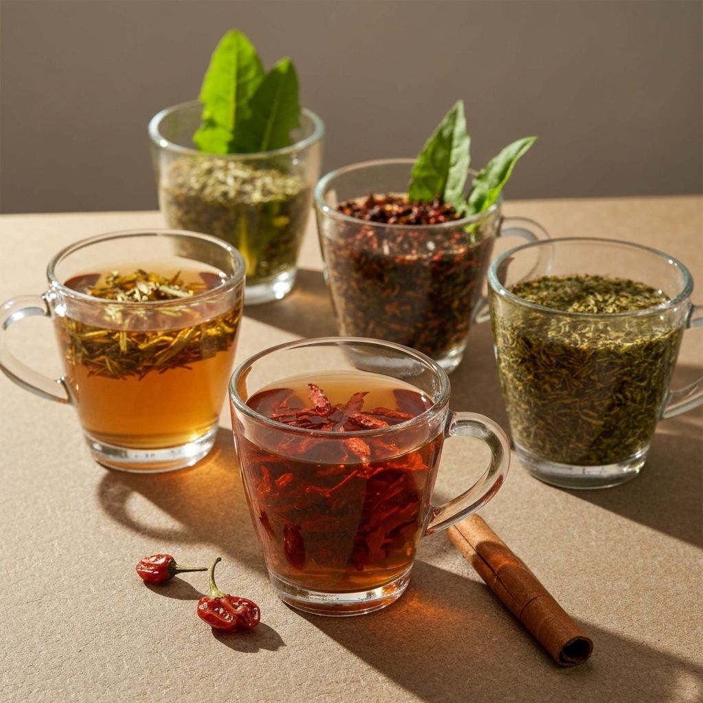 Herbal weight loss teas with natural ingredients for detox and fat burning benefits